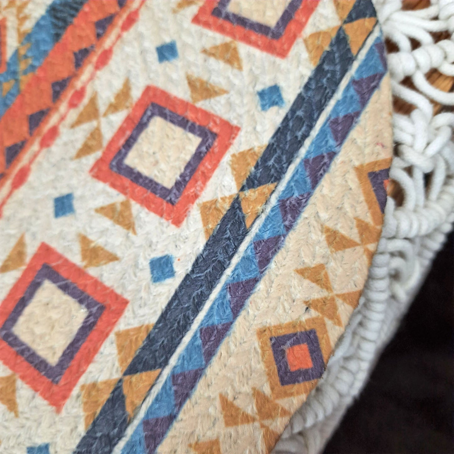 All Natural Round Cotton Braided Mats- “Natura Collection By Avioni”-Washable-Ethnic-Good for Gifting (38 cms Diameter)