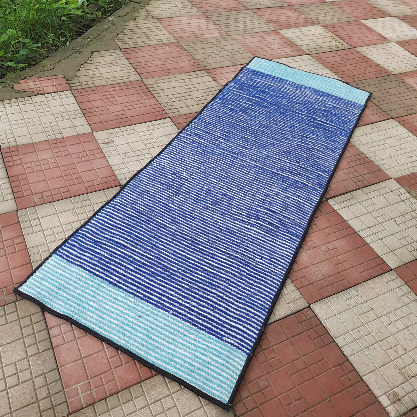 Avioni Luxury Soft Premium Chenille Stripe -Multi Color- Yoga Mat 60cm x 180cm (~2×5.5 Feet)