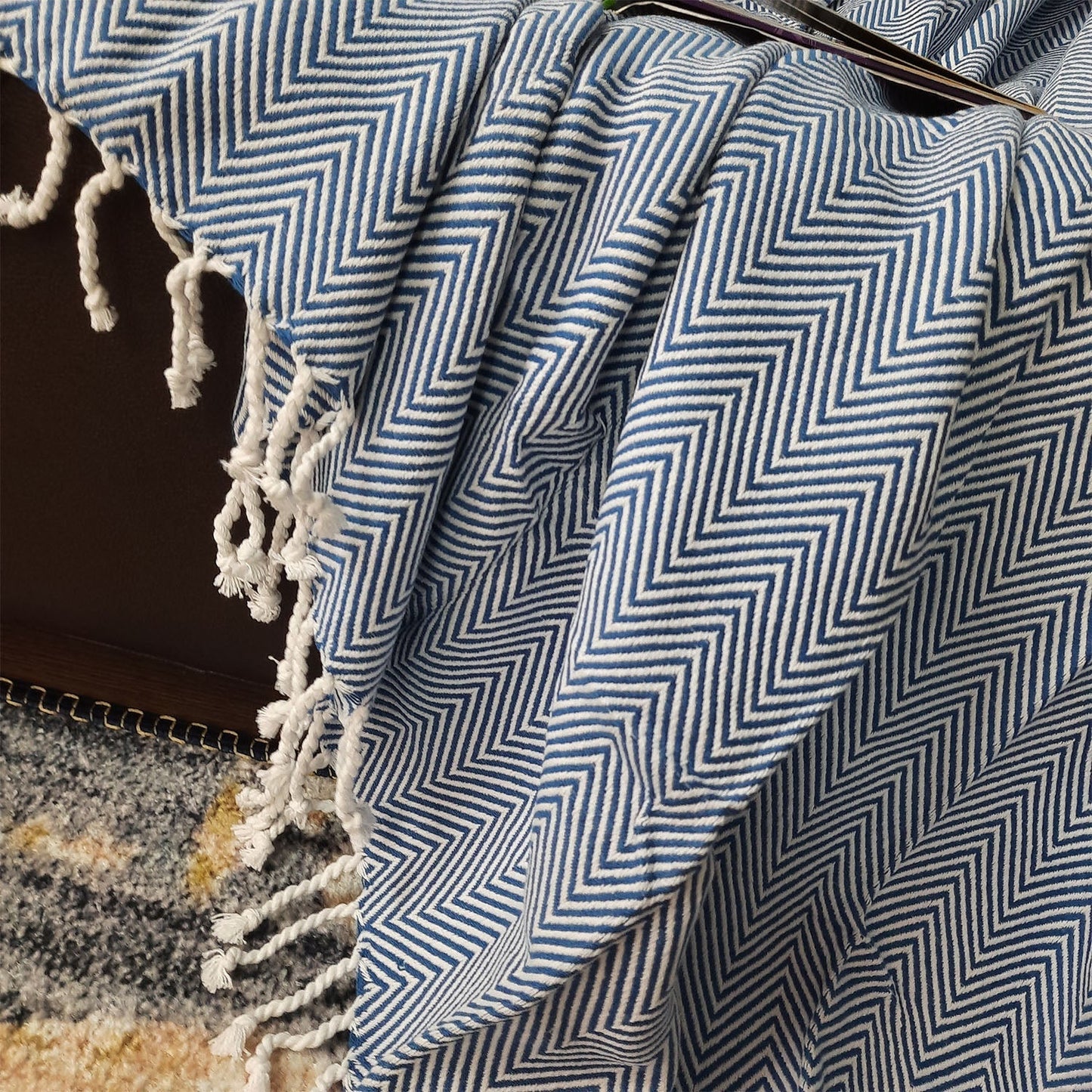 Avioni Premium 100% Cotton Sofa Throws/Blankets- 120cm x 150cm