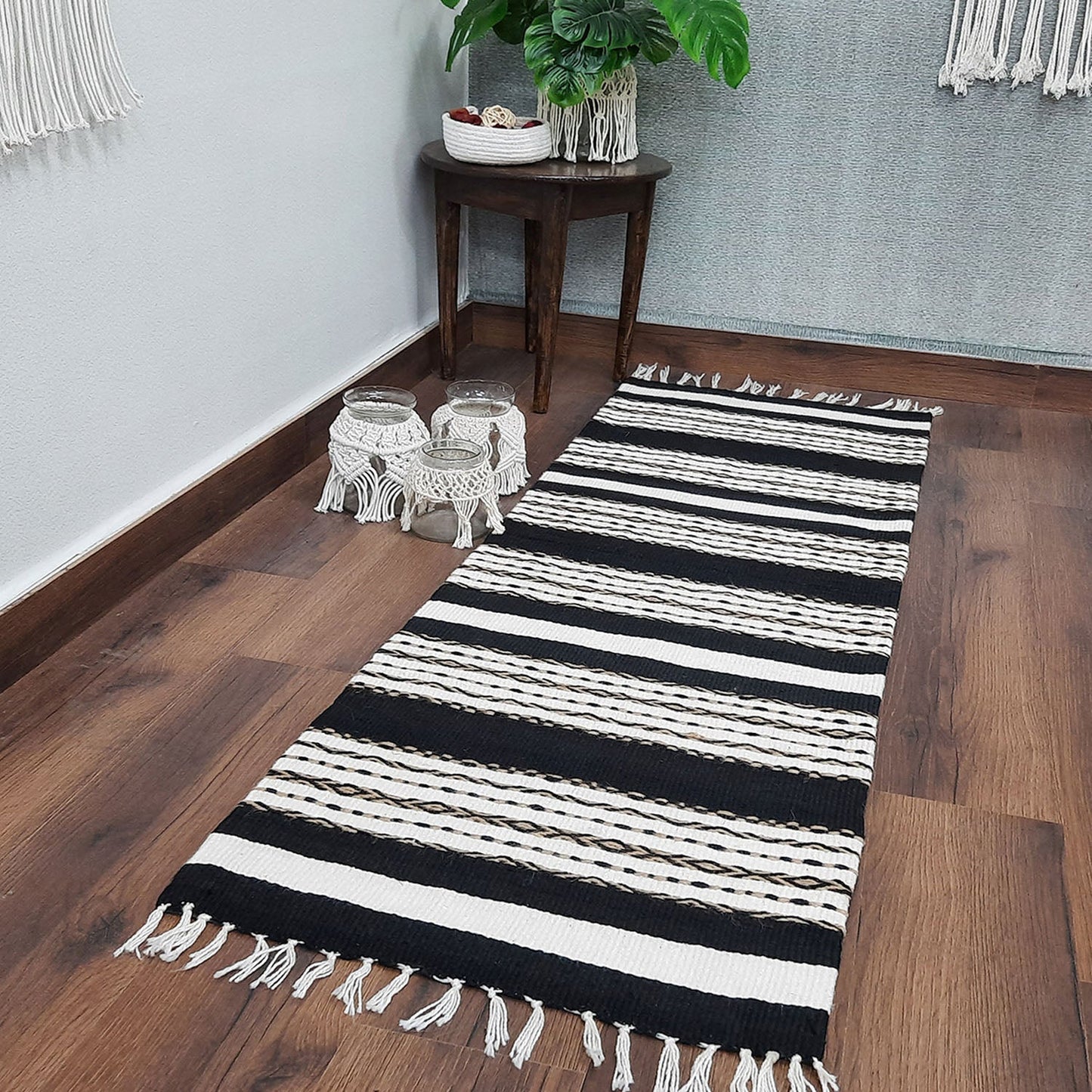 Avioni Home Birchwood Collection : Modern Jute/PET Yarn Handmade Area Carpet| Design: CARJUTPET003-WIBAC