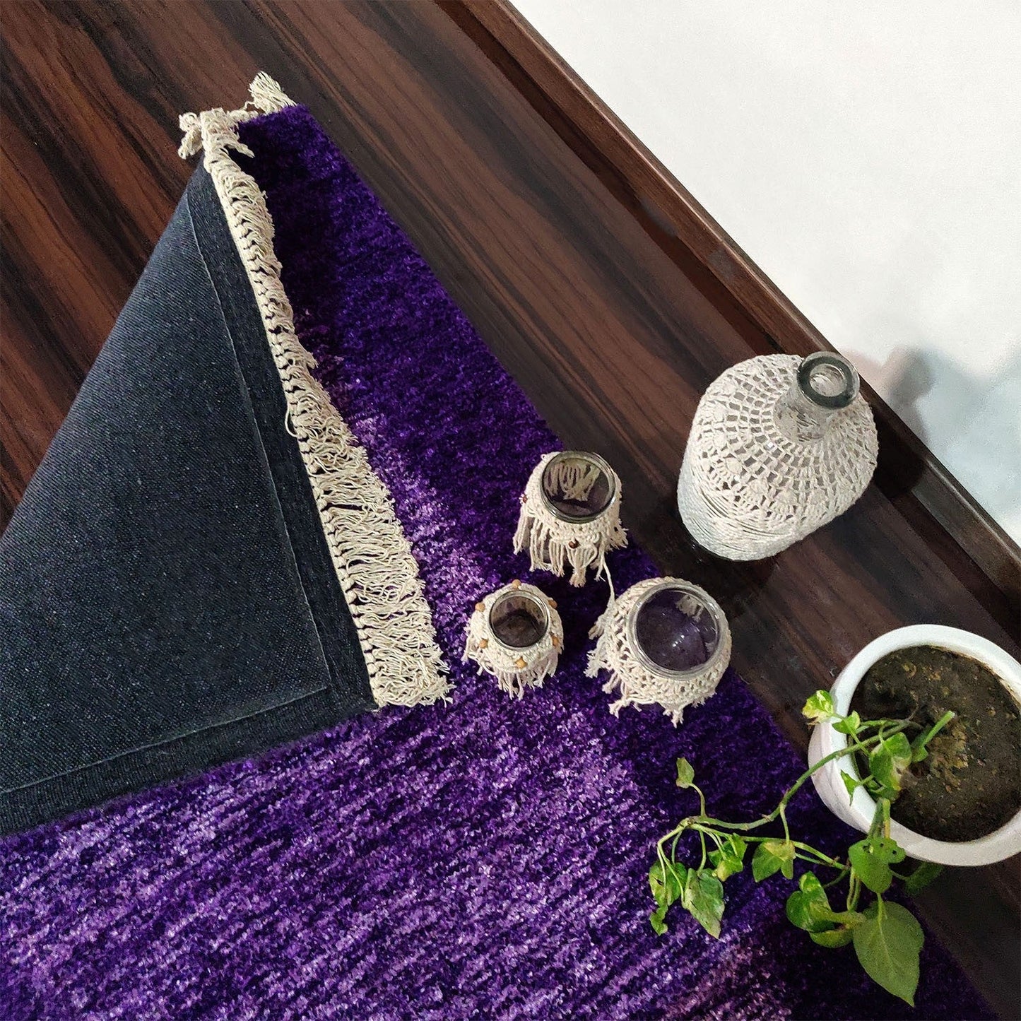 Avioni Carpets for Living Room/Pooja Room – Neo Modern Collection Purple Tid-Die Carpet/Rug – 90cm x 150cm (~3×5 Feet)