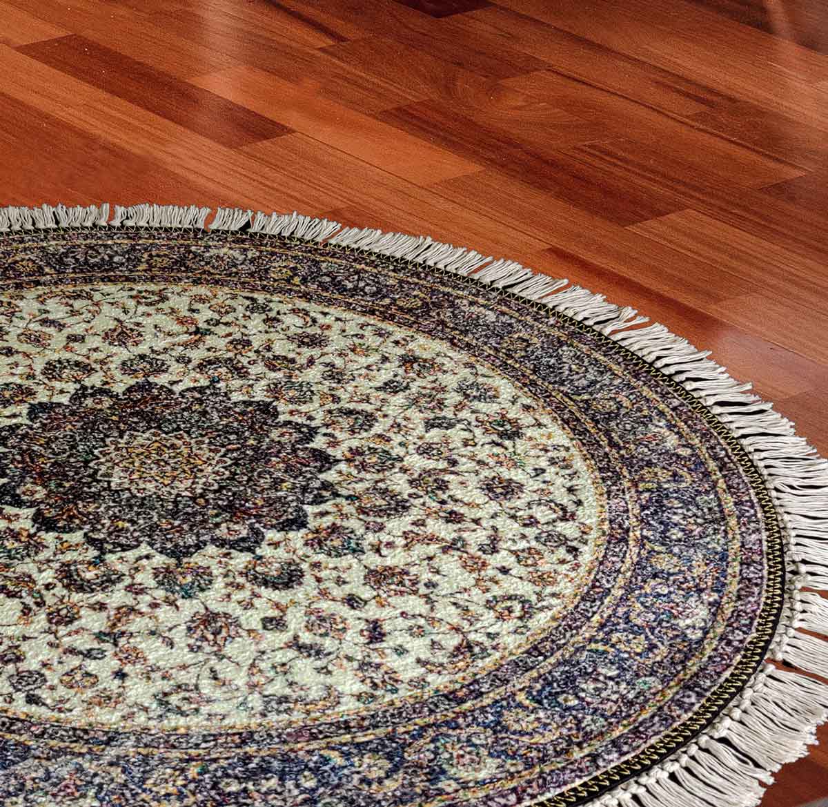 Avioni Persian Carpets For Living Room – Round -Beige