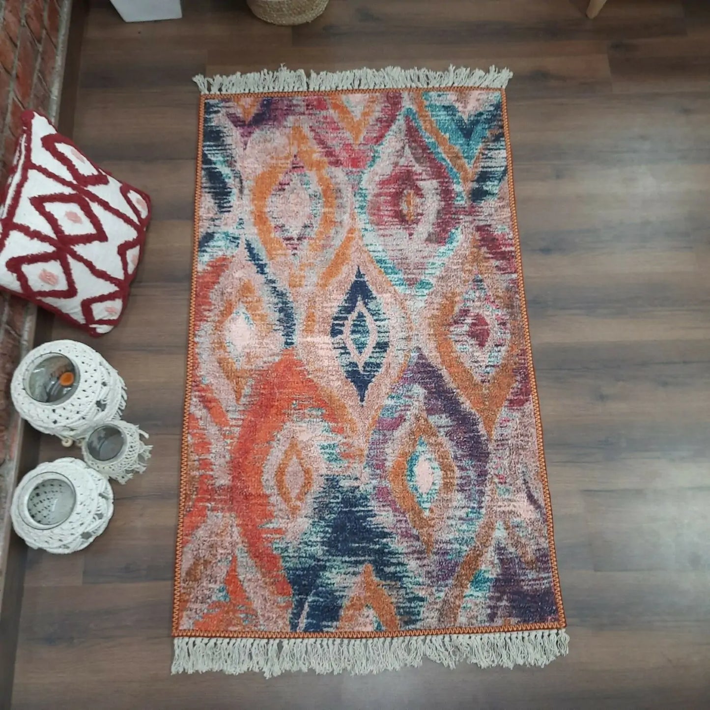 Avioni Washable Luxury Carpets-Rustic Modern Multicolour Design / Multiple Sizes