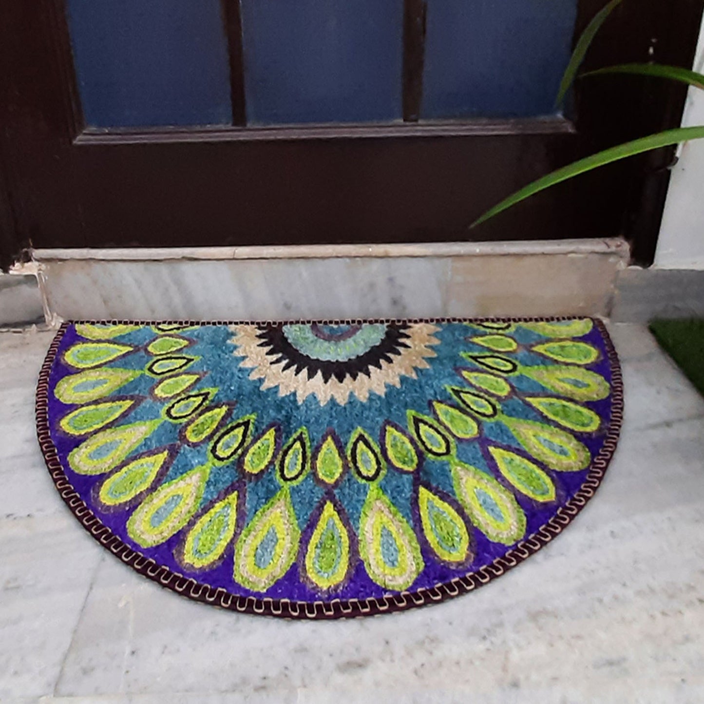 Avioni Home Floor Mats in Beautiful Rangoli Design | Anti Slip, Durable & Washable | Outdoor & Indoor