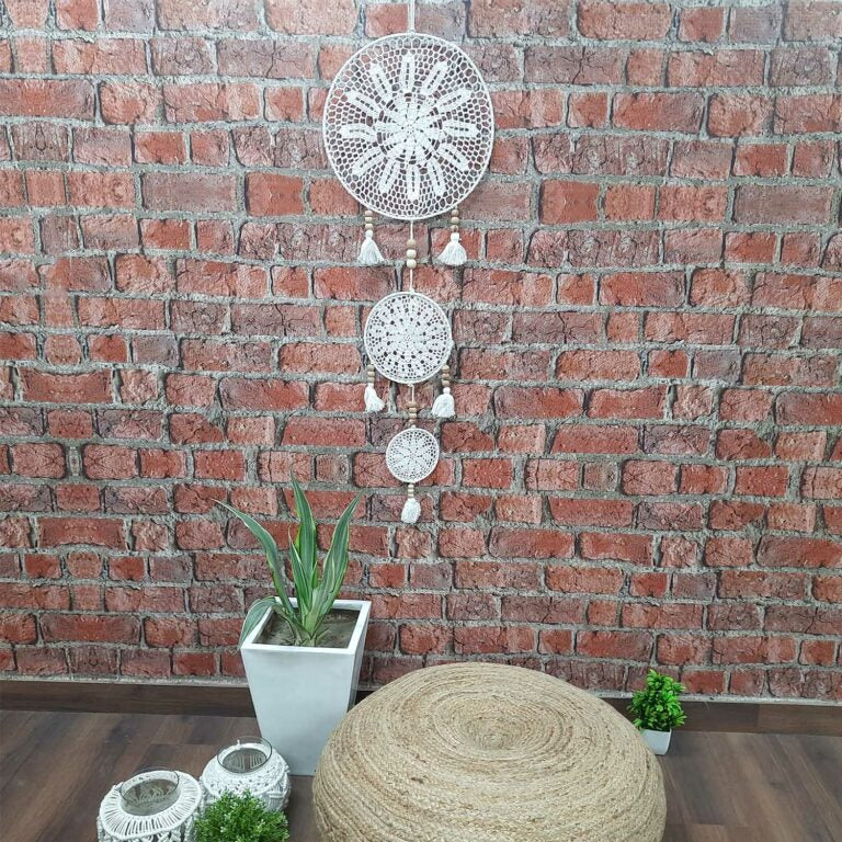 Avioni Home Boho Collection – Crochet Wall Hanging With Beads And Fringes – 120 cms x 40 cms