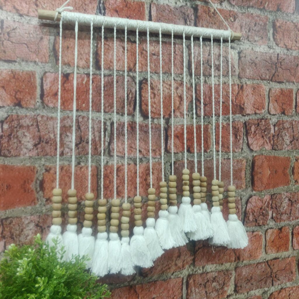 Sisters Dancing Together – Avioni Home Boho Collection – Wall Hanging With Wooden Beads- 45cm x 50cm