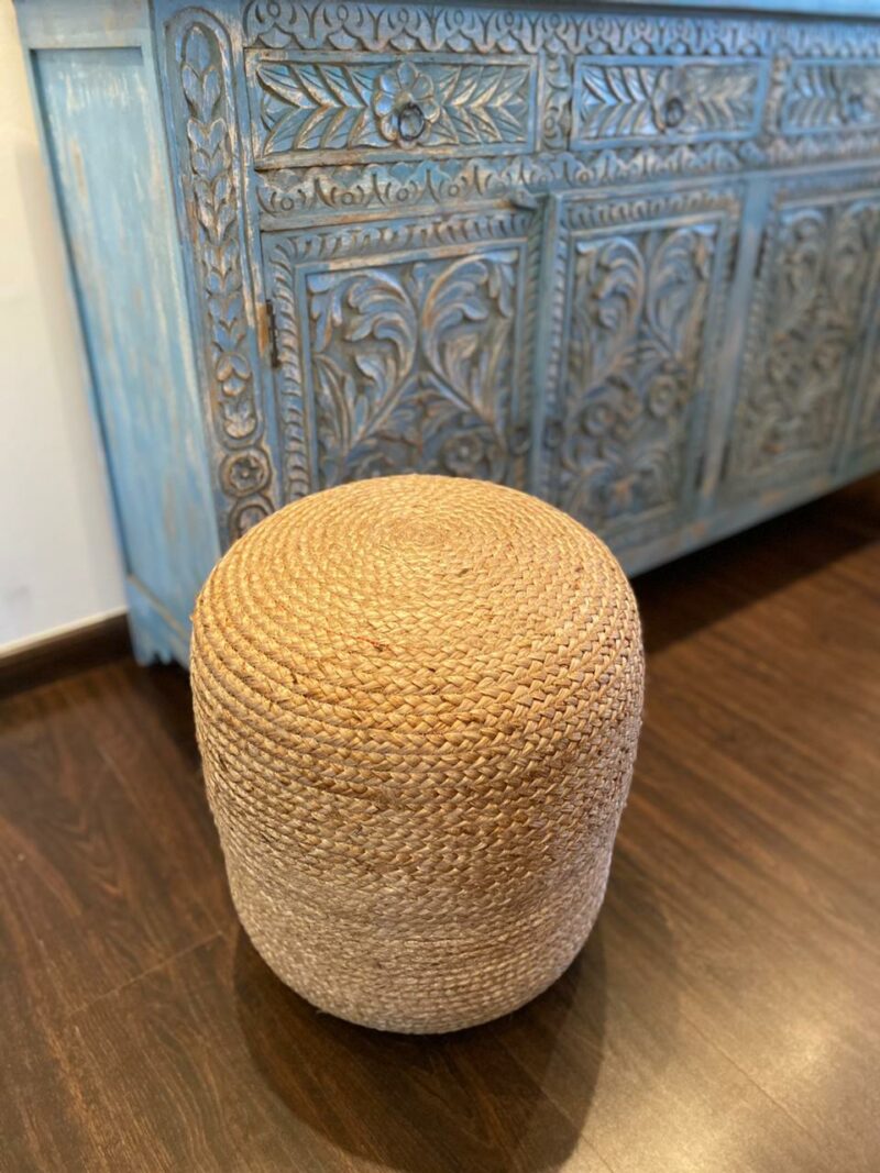 Avioni Home BigMo Collection – Boho Style Large Natural Jute Pouf / Ottoman- XL Size-40cm X40 cm X50 cm