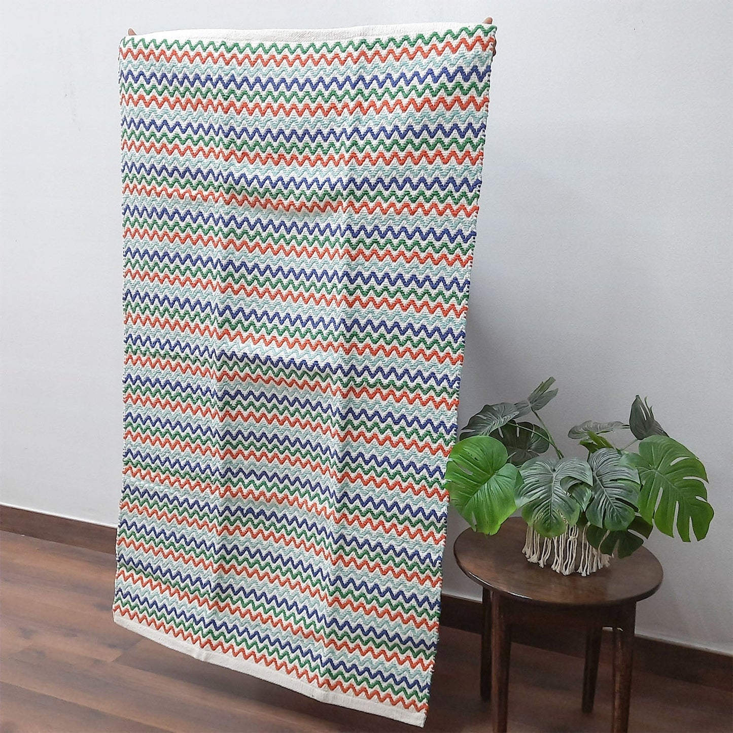 Avioni Lux Handloom Cotton Designer Multicolor Durries- 90cm x 150cm (~3×5 Feet)