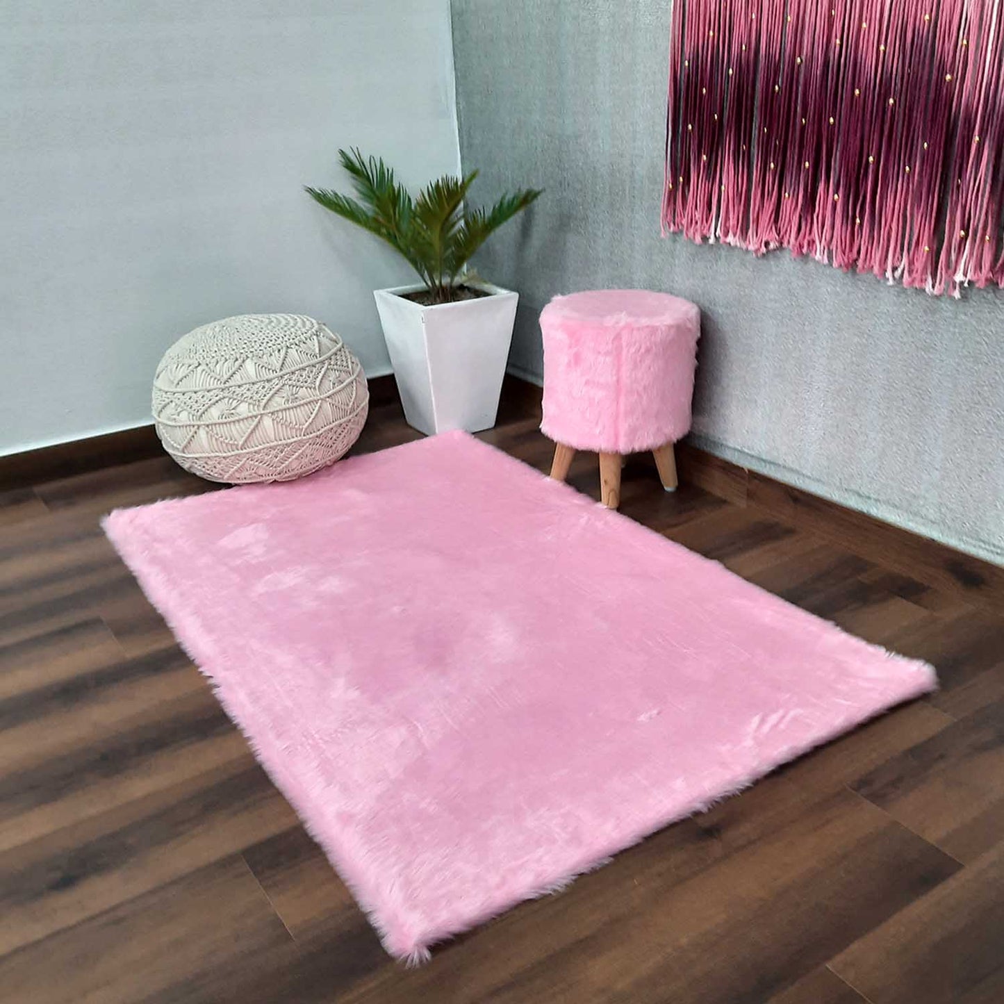 Soft Shaggy Premium Super Soft Luxury Rugs Faux Fur– Pink – Avioni Carpets