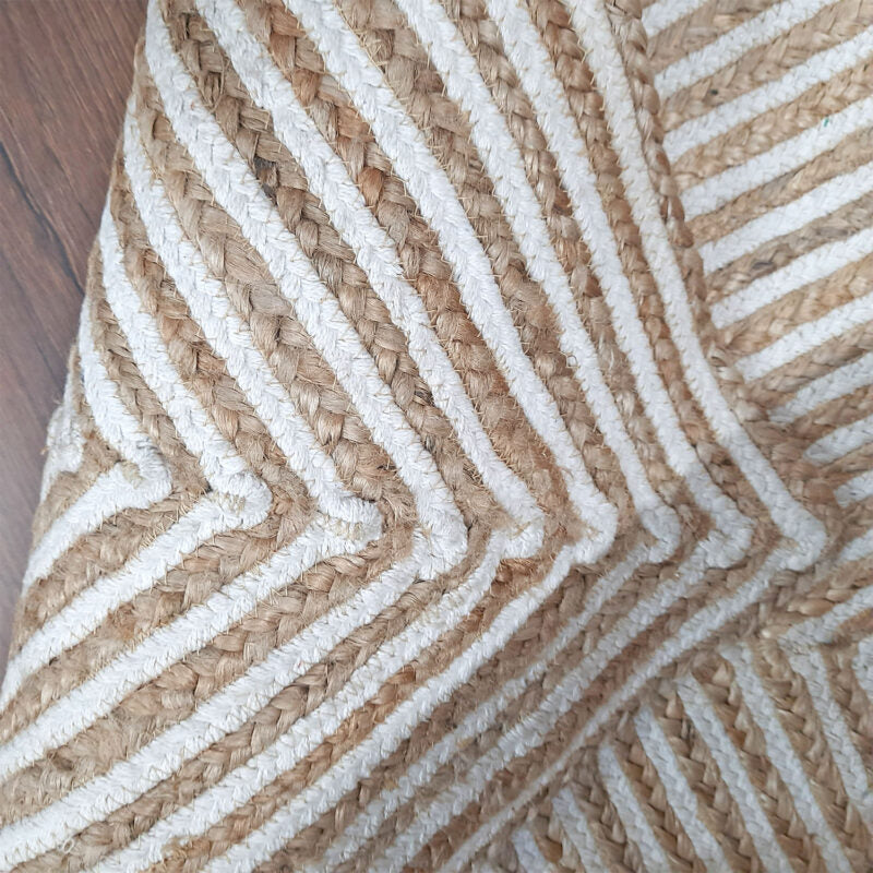 Jute (Natural and Bleached Jute) Handmade Braided Rugs | Natural & White Jute Area Rug | Avioni- Premium Collection