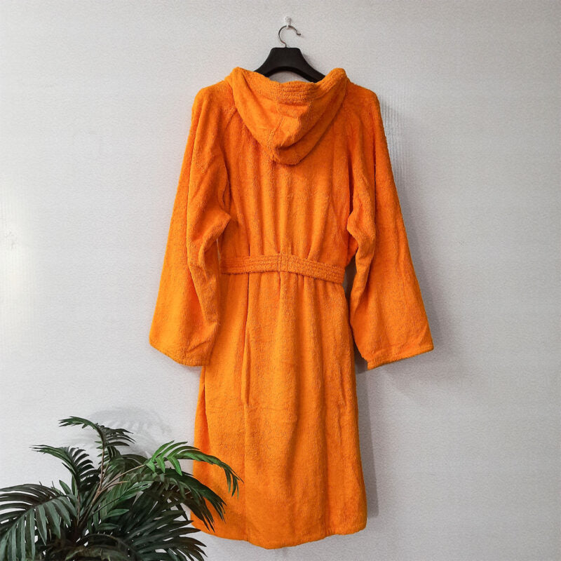 Avioni by Loomkart | Export Quality Bath Robes in Orange in Zip-Packing- Standard Size