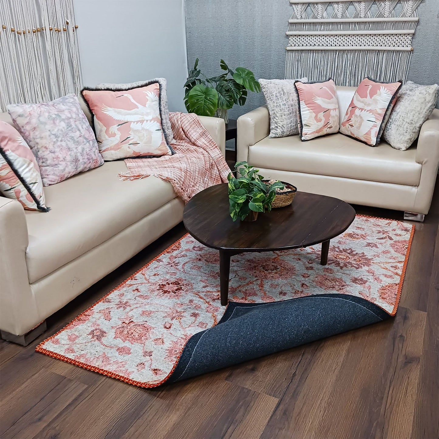 Avioni Faux Silk Carpet for a Stylish and Modern Living Room | Durable and Washable | RoseWood Collection