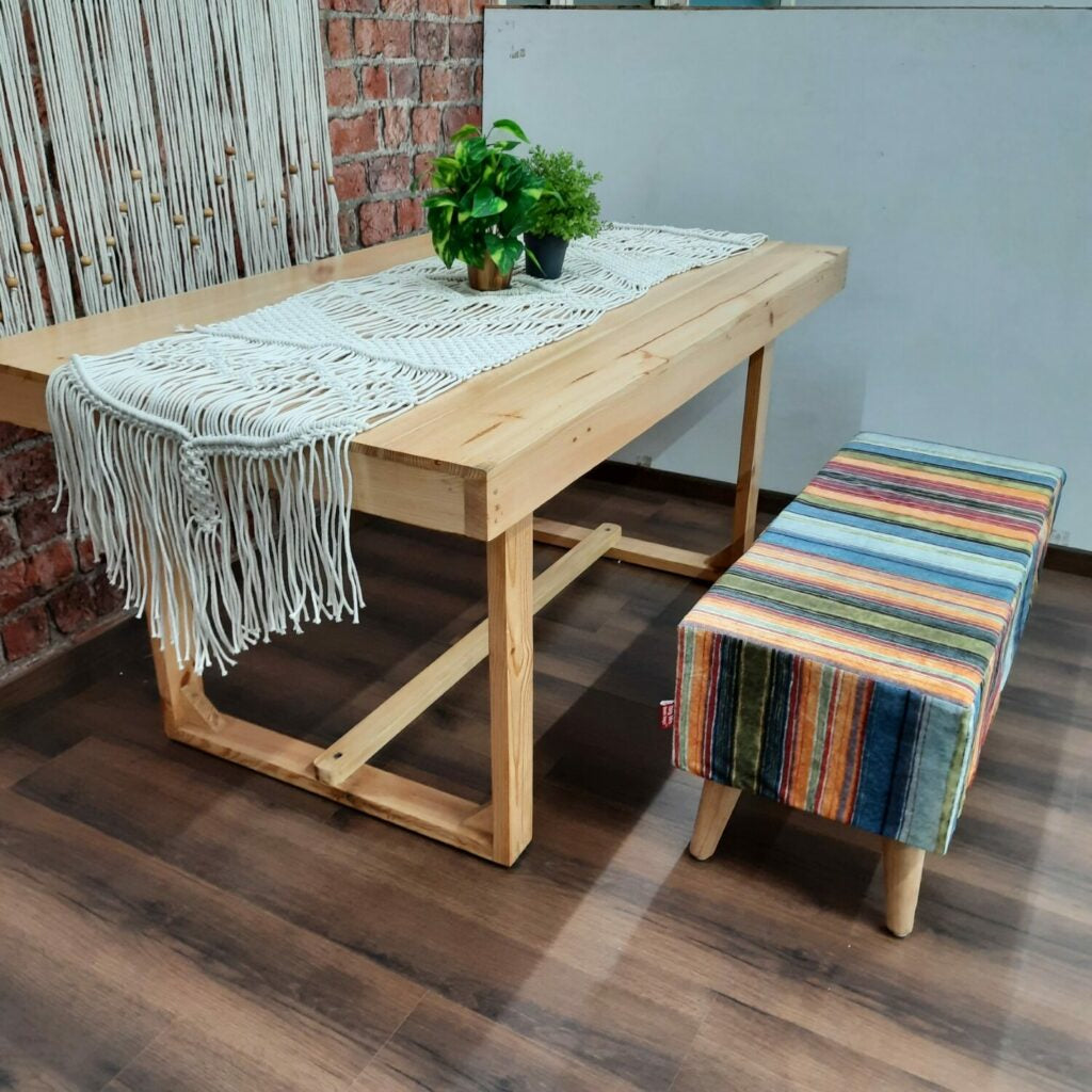 Macrame Table Runner-100% Cotton Bleached for Bright Look-18×72 inch (46×183 inch)-Avioni