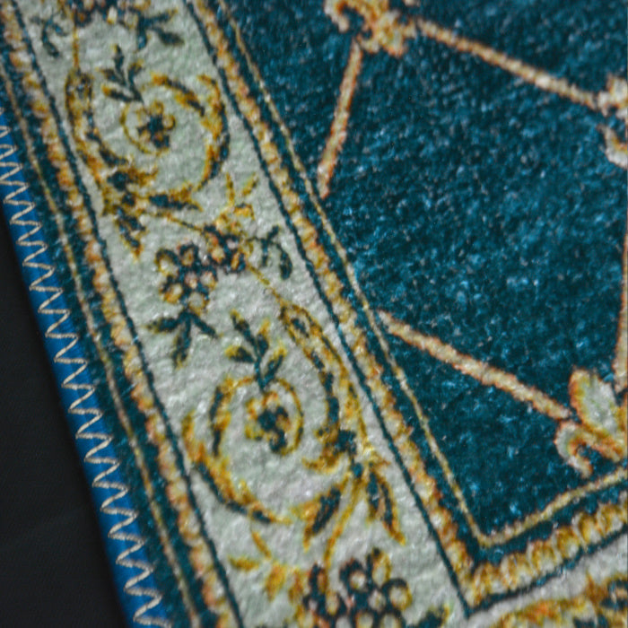 Silk Carpet Persian Design Collection Teal – Living Room Rug – 90 cm x 150 cm (~3 Feet × 5 Feet)