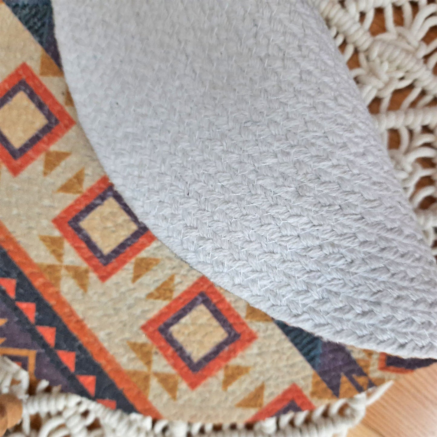 All Natural Round Cotton Braided Mats- “Natura Collection By Avioni”-Washable-Ethnic-Good for Gifting (38 cms Diameter)