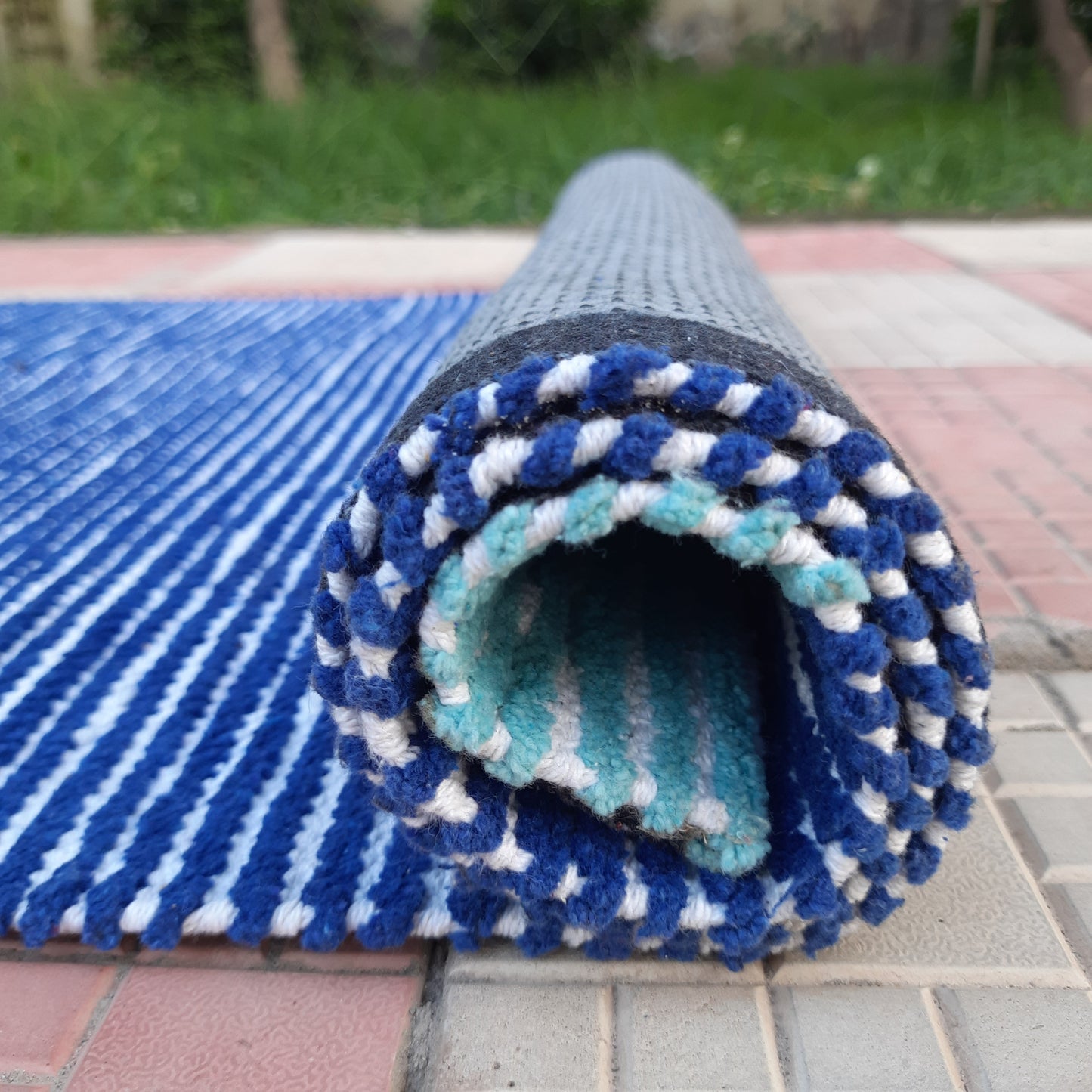 Avioni Luxury Soft Premium Chenille Stripe -Multi Color- Yoga Mat 60cm x 180cm (~2×5.5 Feet)