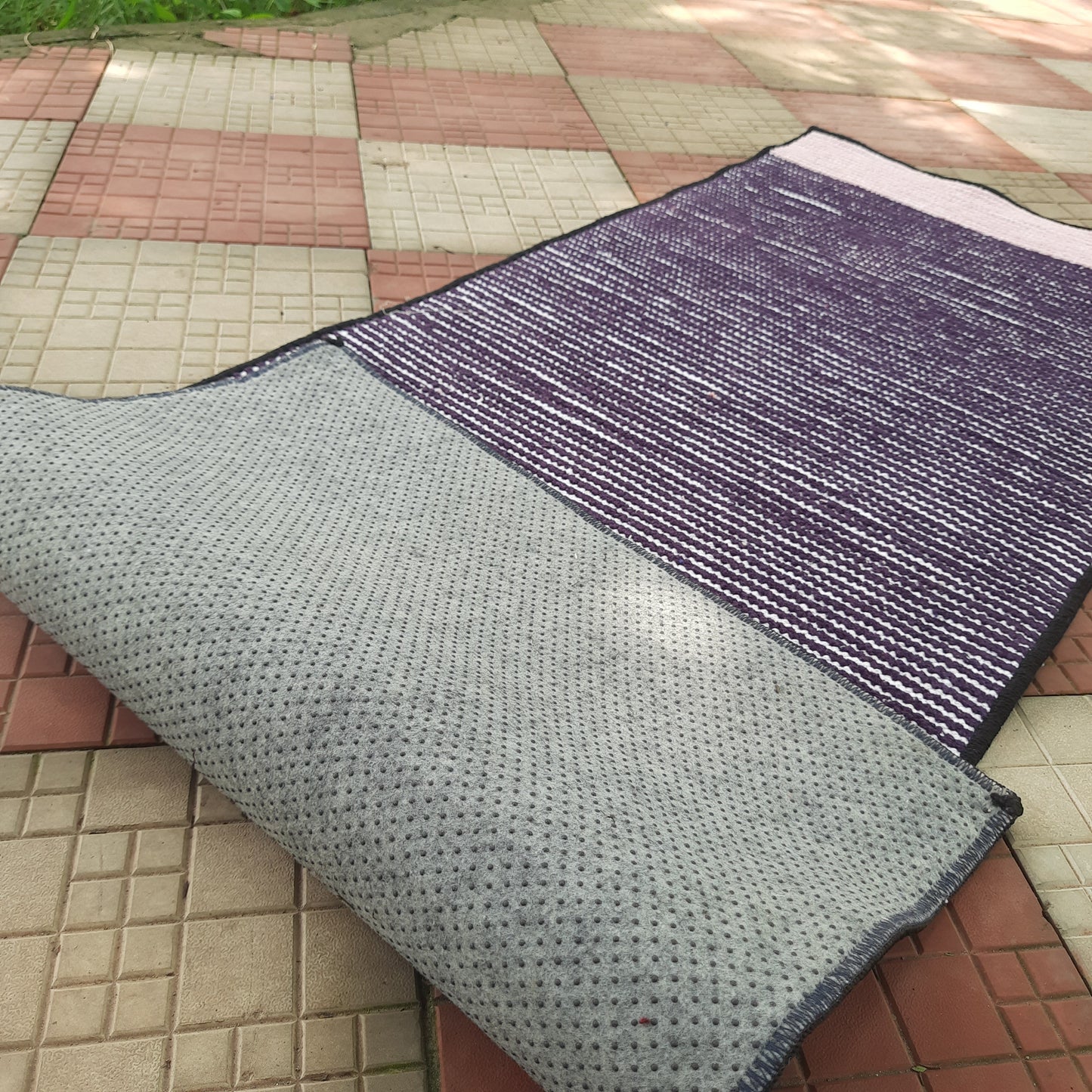 Avioni Luxury Soft Premium Chenille Stripe-Multi Color-Yoga Mat  60cm x 180cm (~2×5.5 Feet)