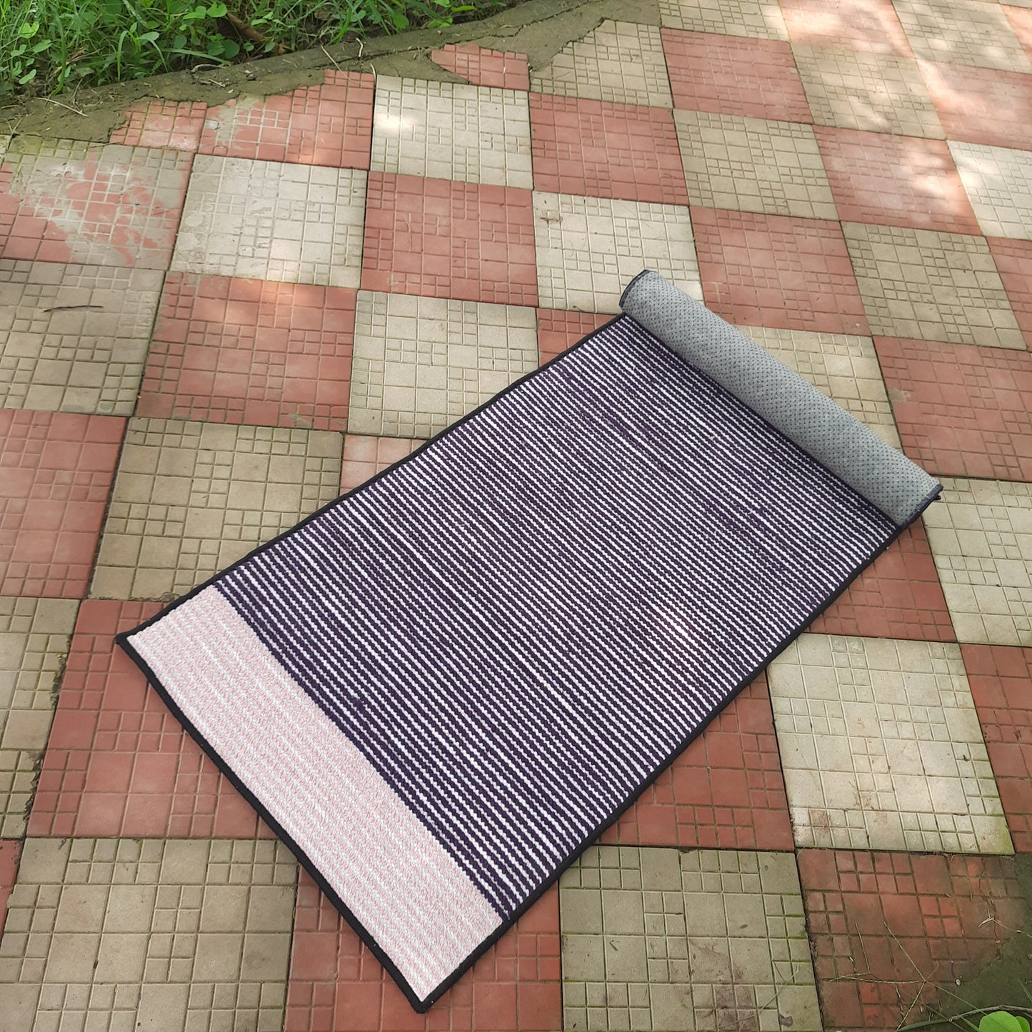 Avioni Luxury Soft Premium Chenille Stripe-Multi Color-Yoga Mat  60cm x 180cm (~2×5.5 Feet)