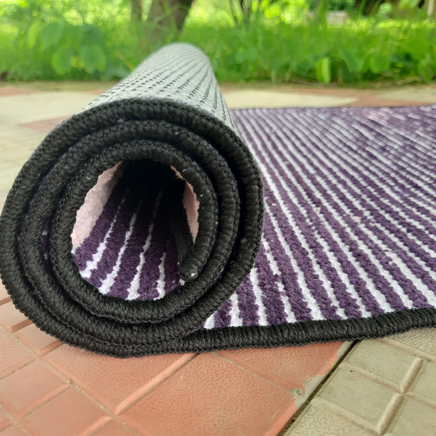 Avioni Luxury Soft Premium Chenille Stripe-Multi Color-Yoga Mat  60cm x 180cm (~2×5.5 Feet)