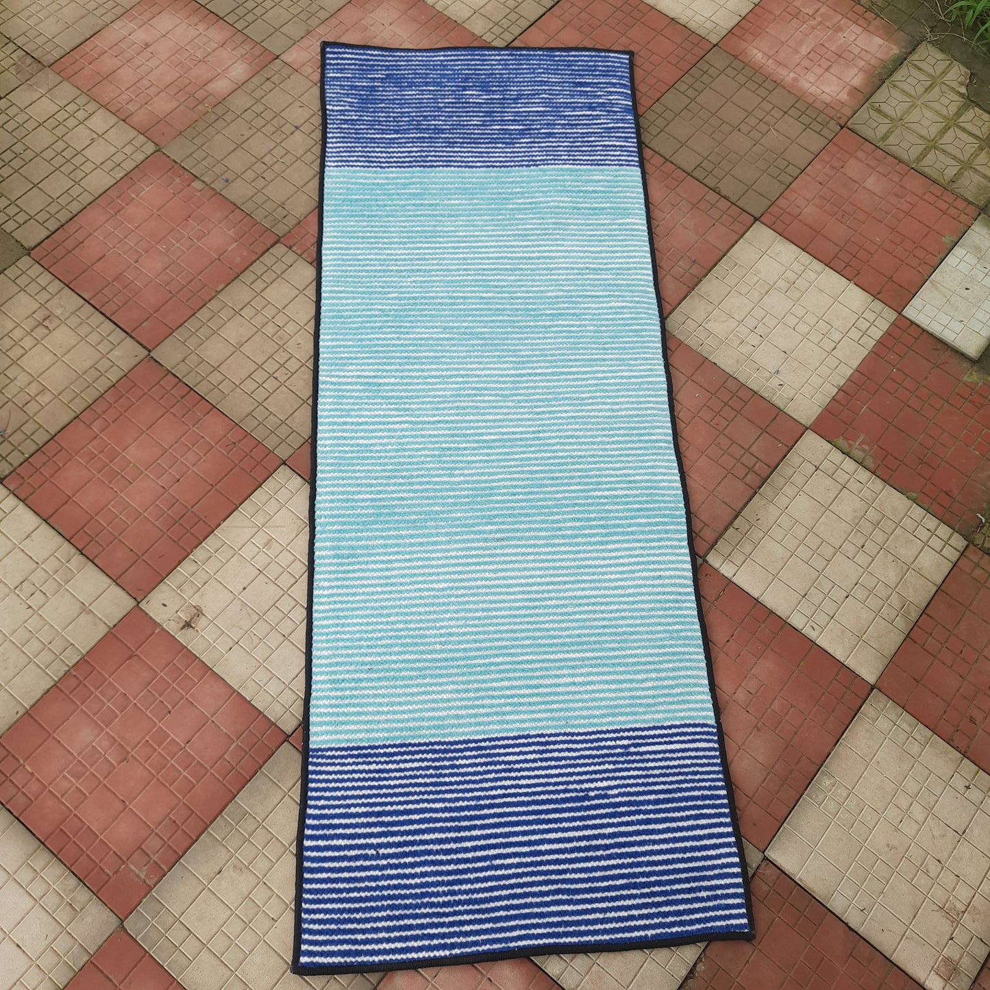 Avioni Luxury Soft Premium Chenille Stripe -Multi Color- Yoga Mat 60cm x 180cm (~2×5.5 Feet)