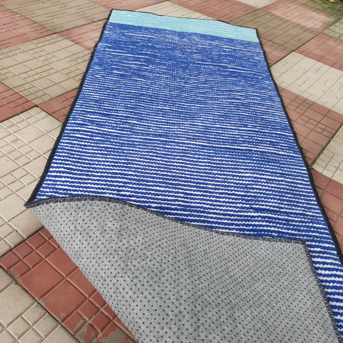 Avioni Luxury Soft Premium Chenille Stripe -Multi Color- Yoga Mat 60cm x 180cm (~2×5.5 Feet)