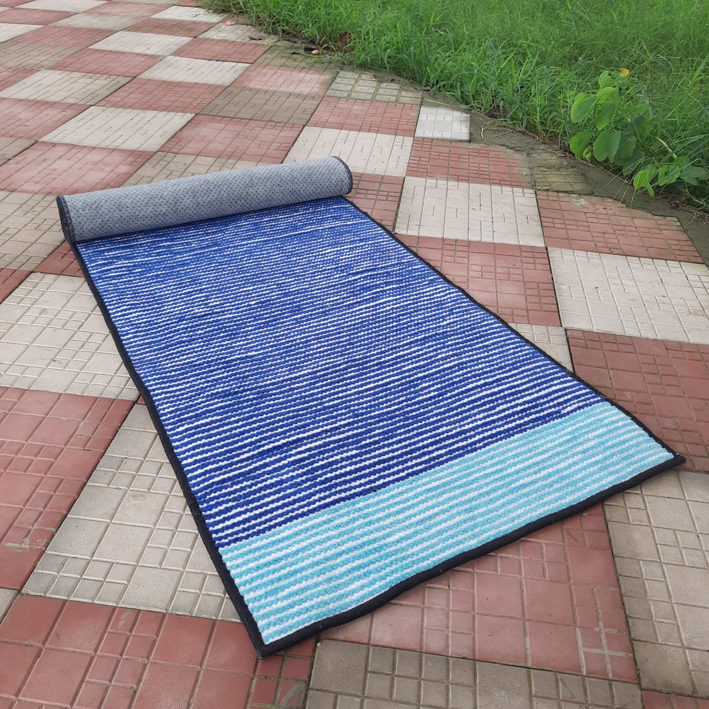 Avioni Luxury Soft Premium Chenille Stripe -Multi Color- Yoga Mat 60cm x 180cm (~2×5.5 Feet)