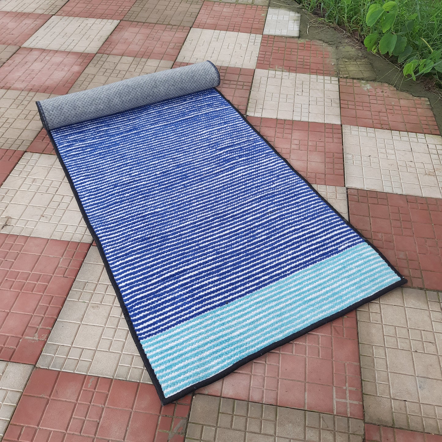 Avioni Luxury Soft Premium Chenille Stripe -Multi Color- Yoga Mat 60cm x 180cm (~2×5.5 Feet)