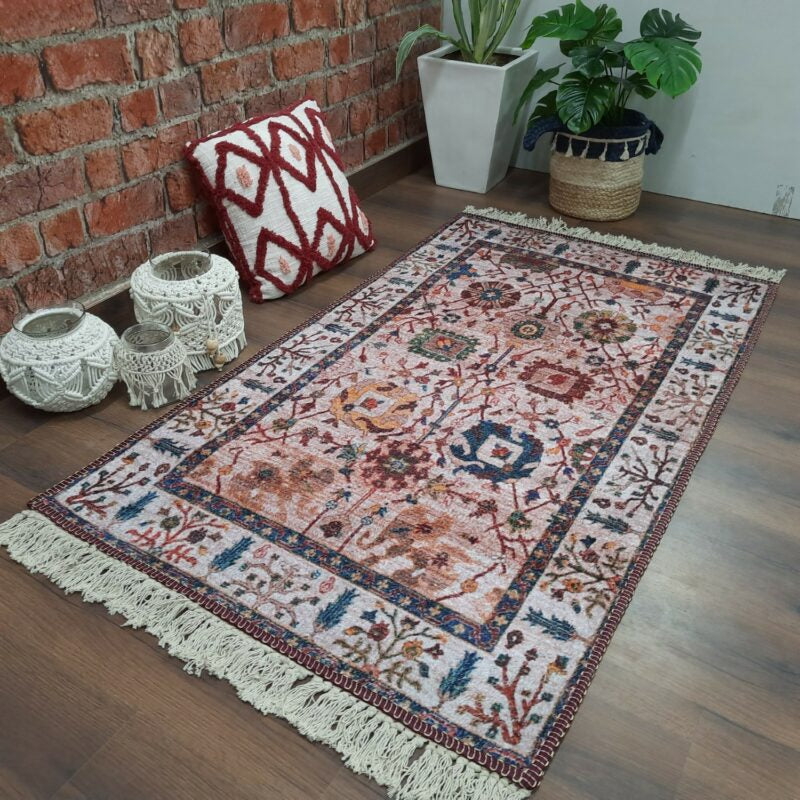 Avioni Washable Luxury Carpets-Tribal Border Design/ Multiple Sizes