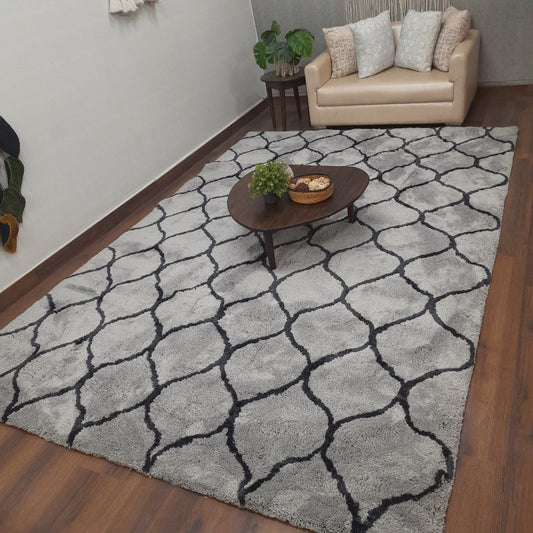 Avioni Atlas Collection- Micro Gray Moroccan Design Carpet -Different Sizes