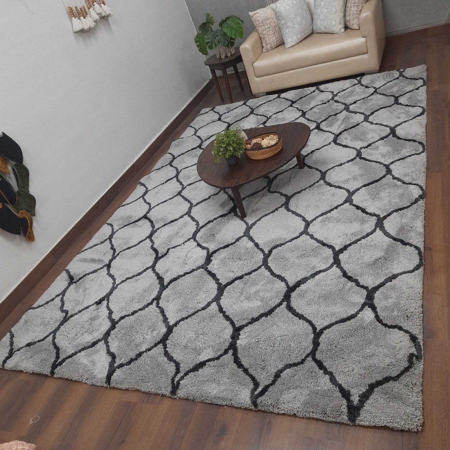 Avioni Atlas Collection- Micro Gray Moroccan Design Carpet -Different Sizes