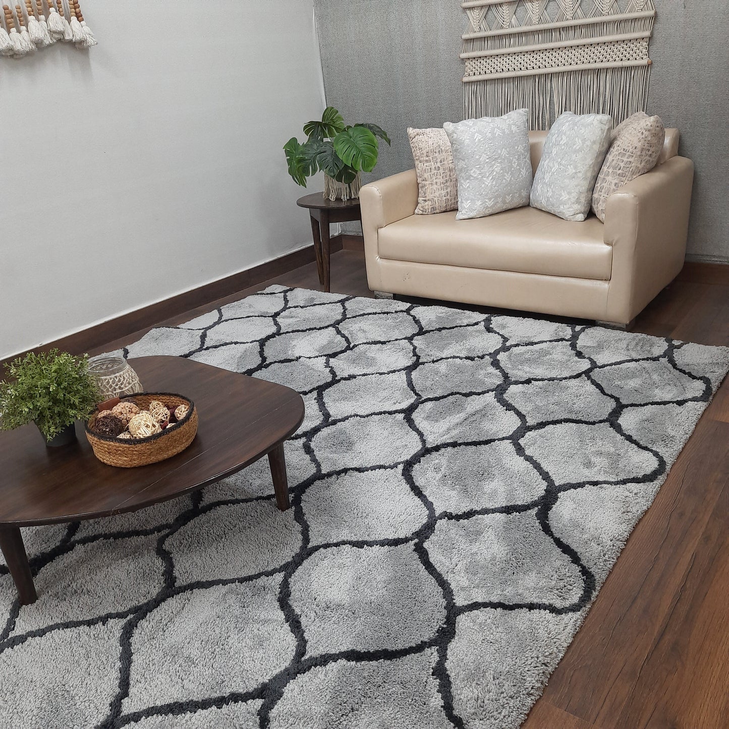 Avioni Atlas Collection- Micro Gray Moroccan Design Carpet -Different Sizes