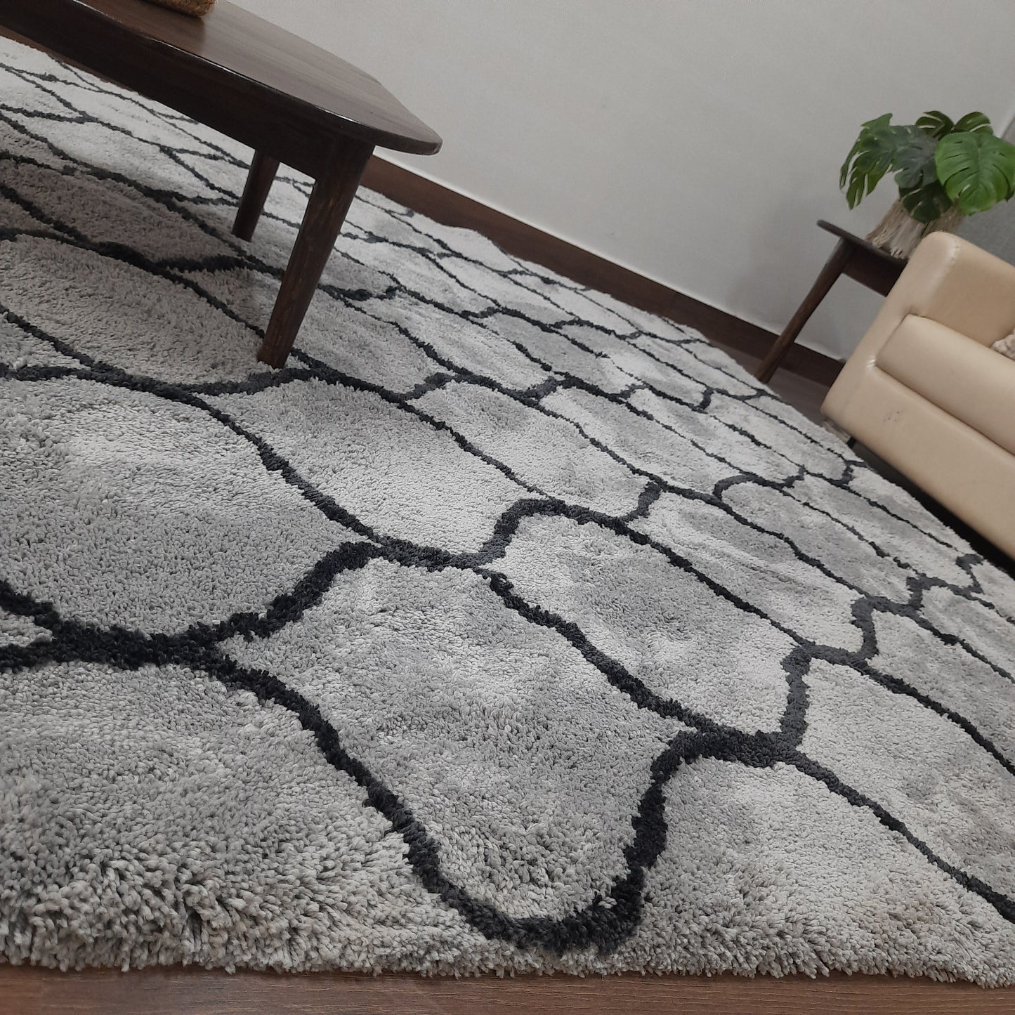 Avioni Atlas Collection- Micro Gray Moroccan Design Carpet -Different Sizes