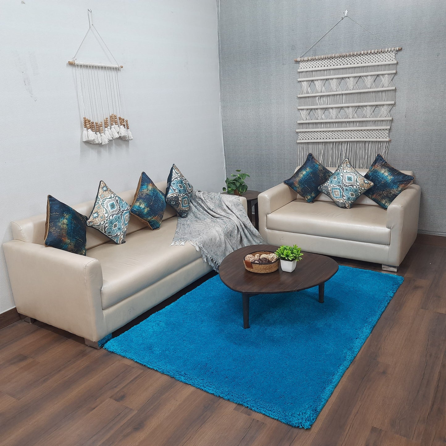 Avioni Home Atlas Collection - Microfiber Carpet In Plain Turquoise | Soft, Easy to Clean