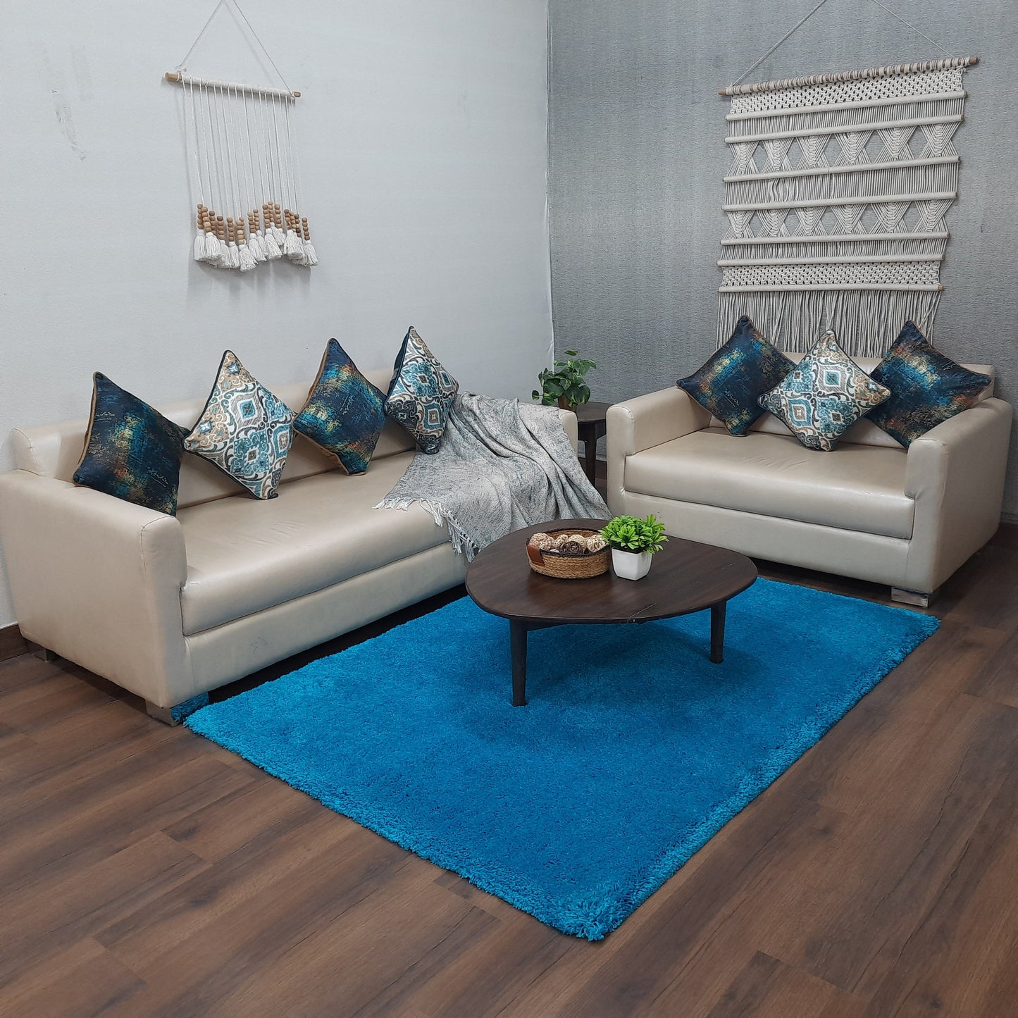 Avioni Home Atlas Collection - Microfiber Carpet In Plain Turquoise | Soft, Easy to Clean