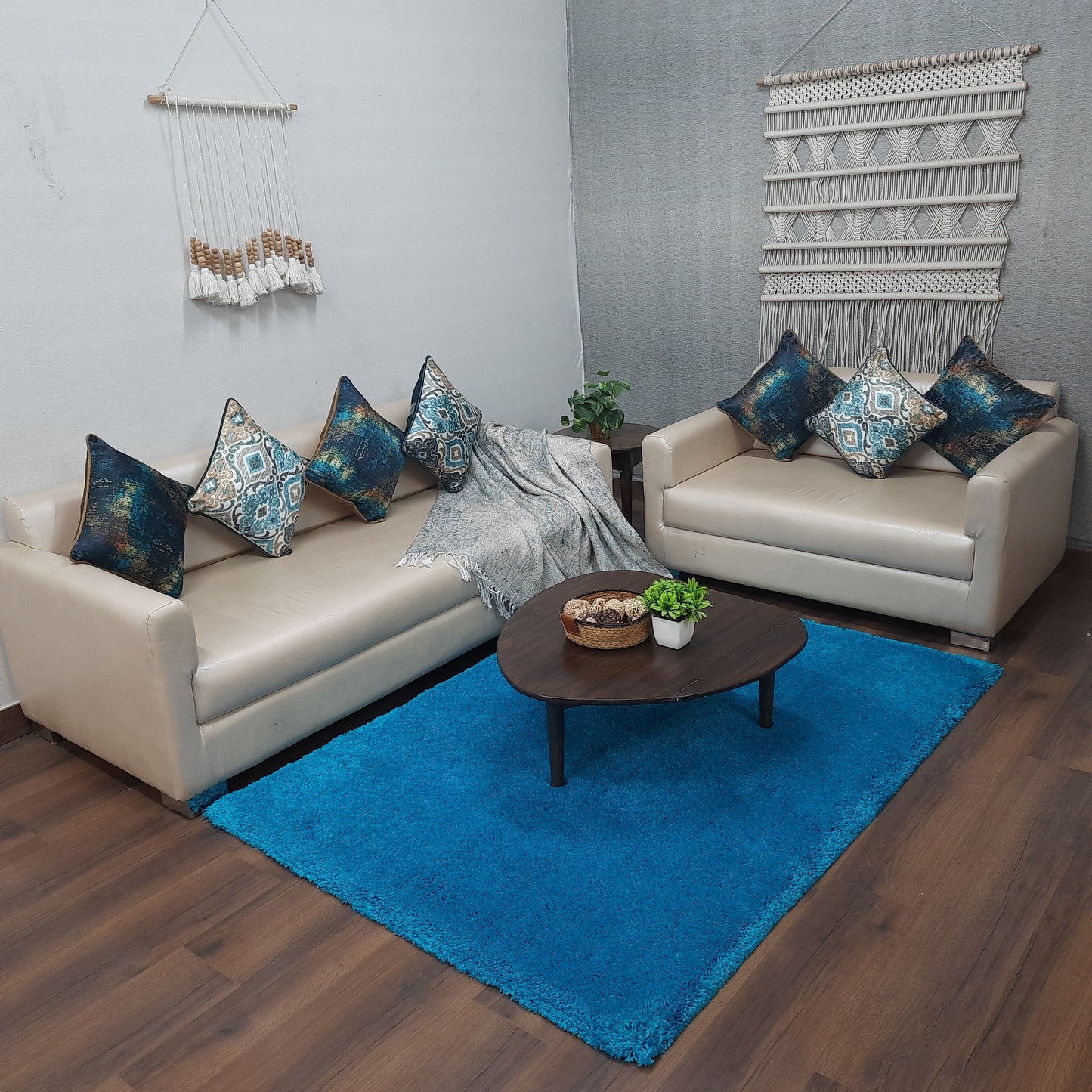 Avioni Home Atlas Collection - Microfiber Carpet In Plain Turquoise | Soft, Easy to Clean