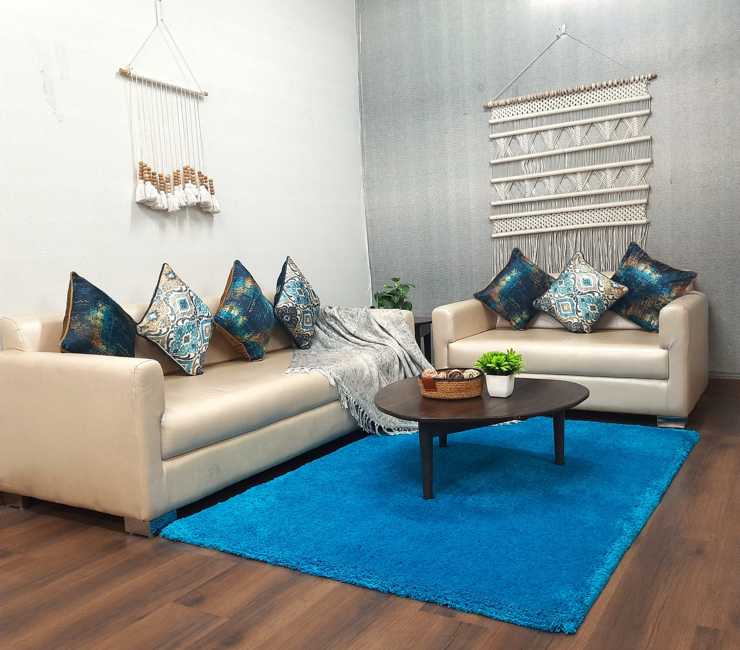 Avioni Home Atlas Collection - Microfiber Carpet In Plain Turquoise | Soft, Easy to Clean