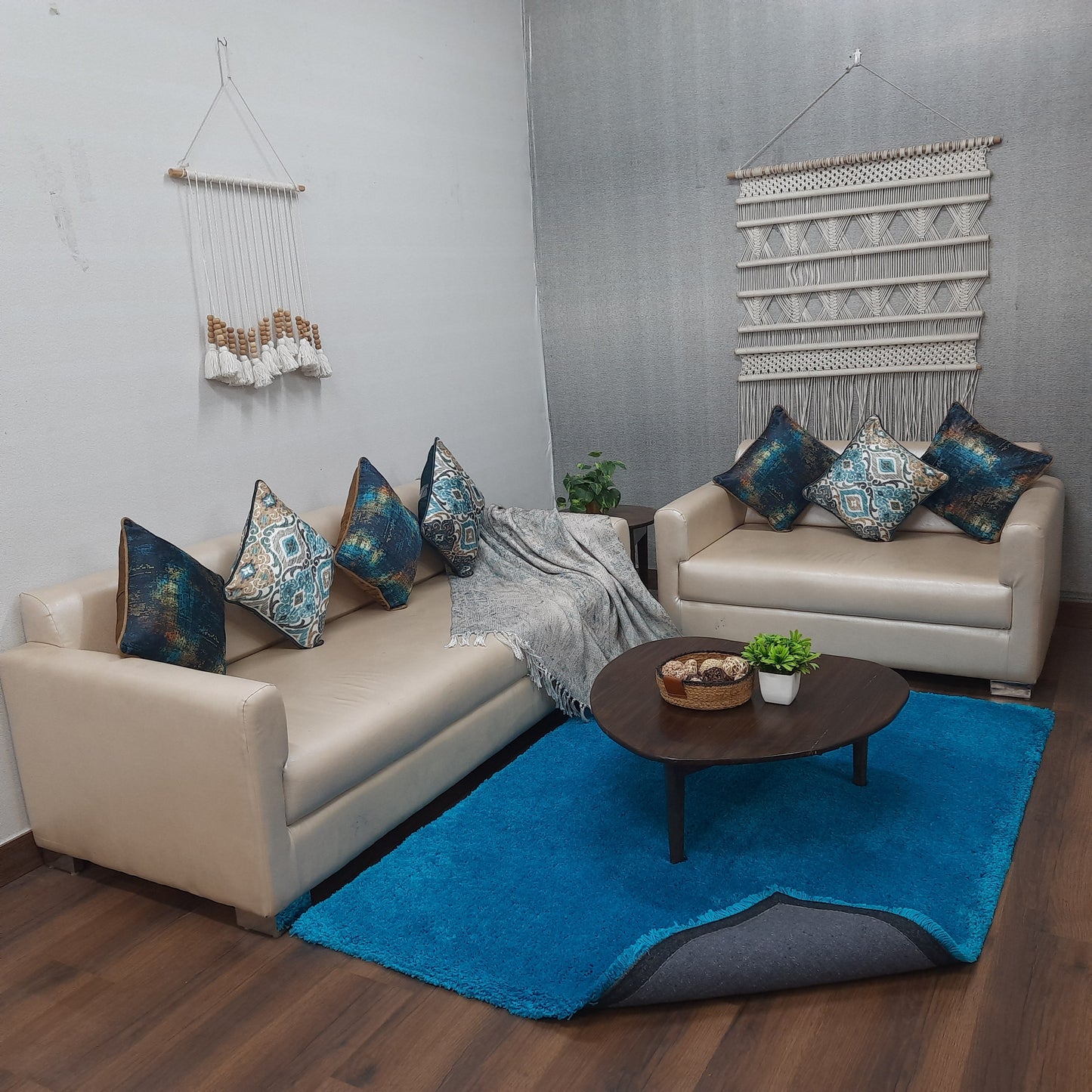 Avioni Home Atlas Collection - Microfiber Carpet In Plain Turquoise | Soft, Easy to Clean