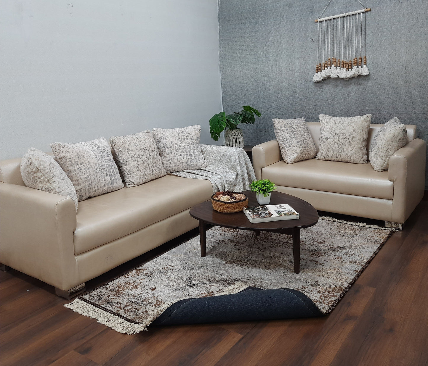 Avioni Faux Silk Carpet for a Stylish and Modern Living Room Abstract Vintage theme | Durable and Washable