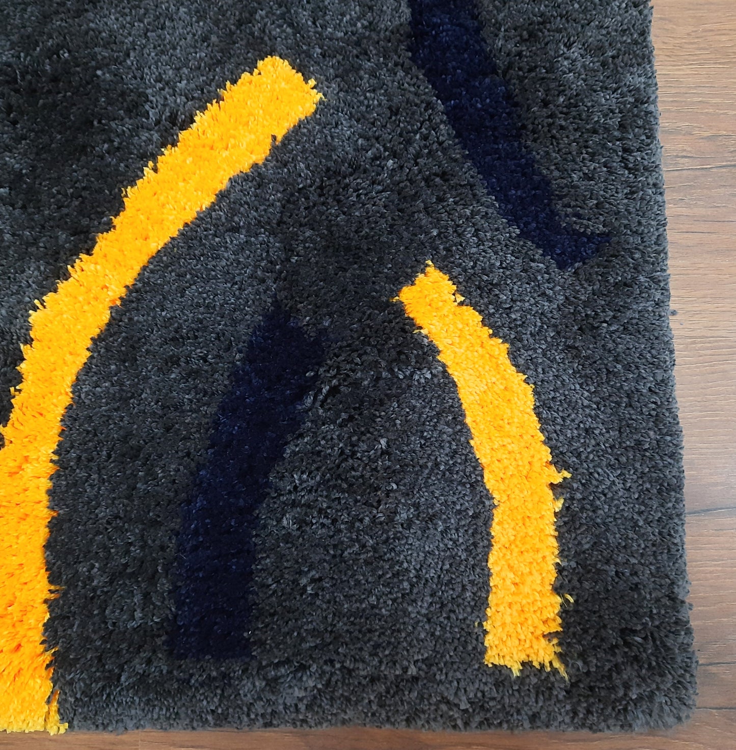 Plush Premium Shaggy Black Pearl Base & Multi Colour With Modern Design /Bedside Runners by Avioni Home