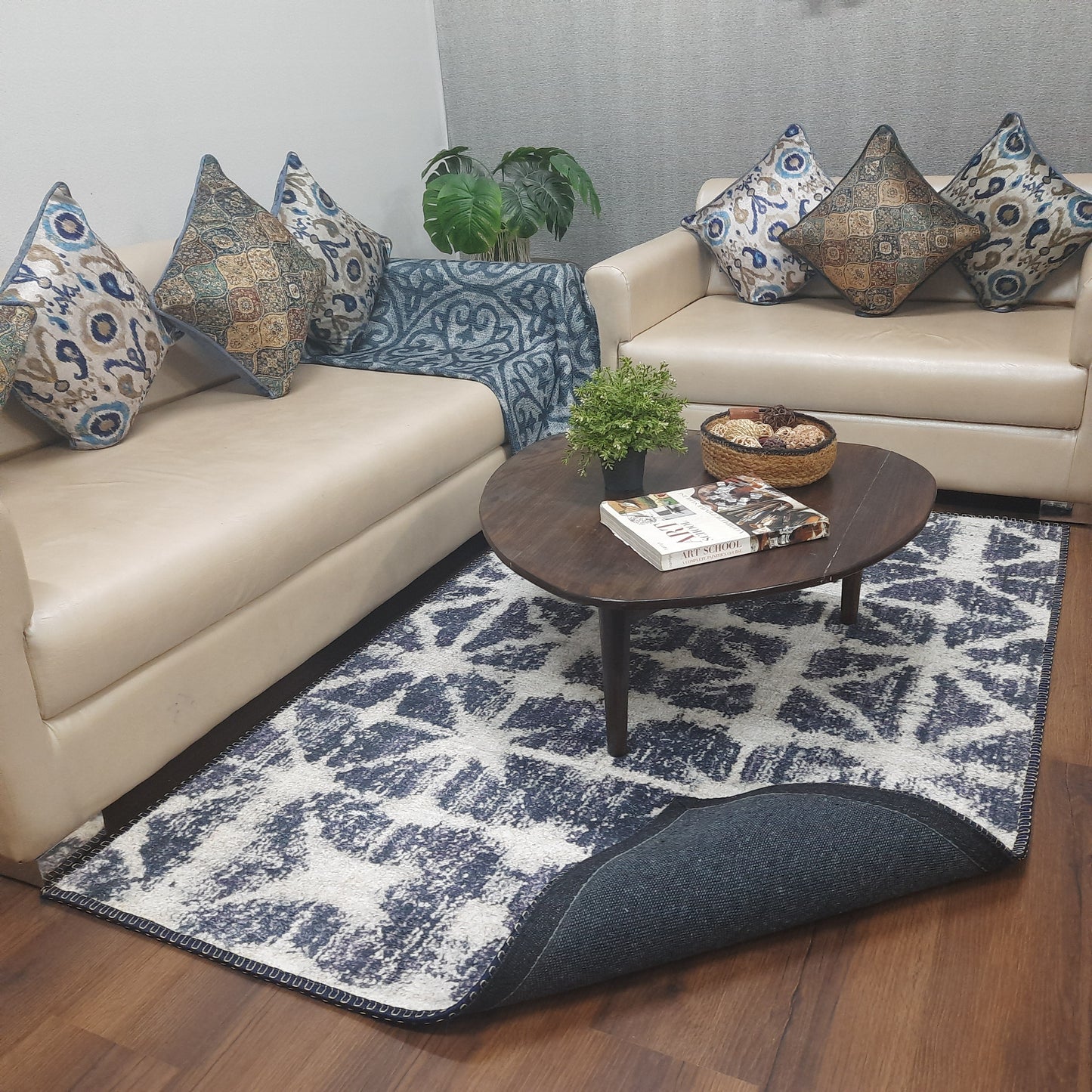 Avioni Faux Silk Carpet for a Stylish and Modern Living Room Vintage theme | Durable and Washable