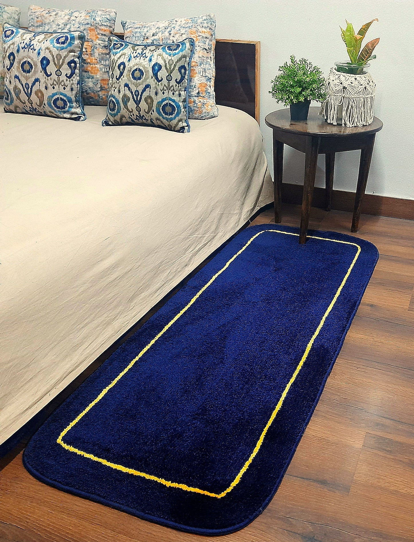 Avioni Home | Navy Elegance Microfiber Runner | Luxuriously Soft, Stylish | 55 x 140 cm | 12.5mm thickness