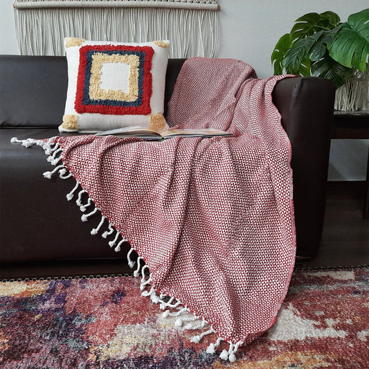 Avioni Premium 100% Cotton Sofa Throws/Blankets-  120cm x 150cm