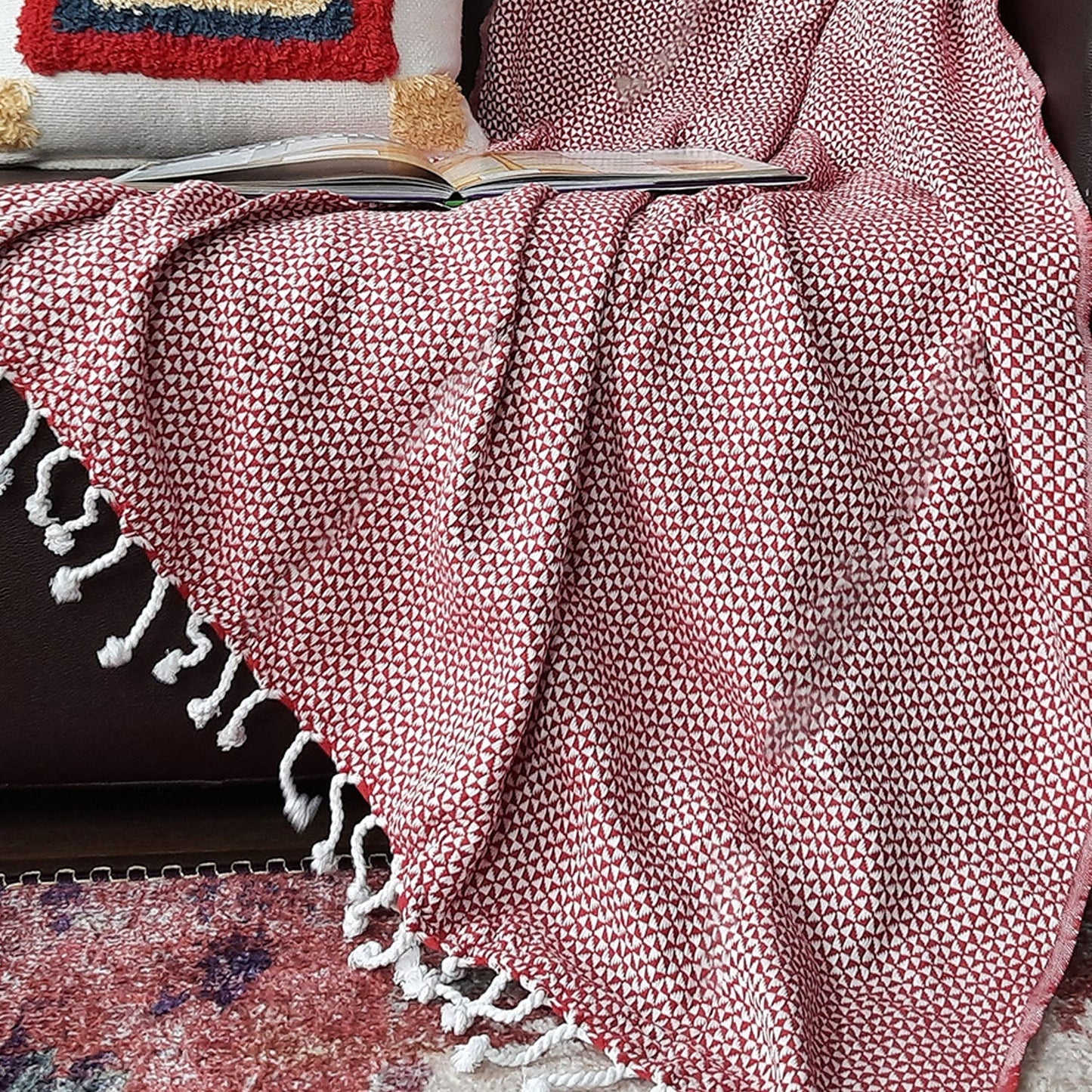 Avioni Premium 100% Cotton Sofa Throws/Blankets-  120cm x 150cm