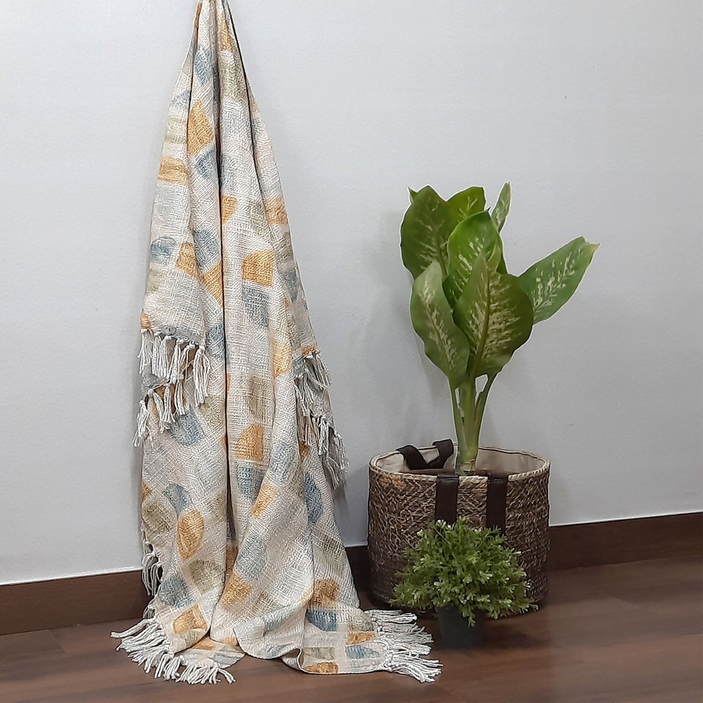 Avioni Sofa Throw | Handloom Weaved Bohemian Blanket with Fringes | Modern Soft Travel Blanket, Throws for Sofas, Armchair, Couch and Bed