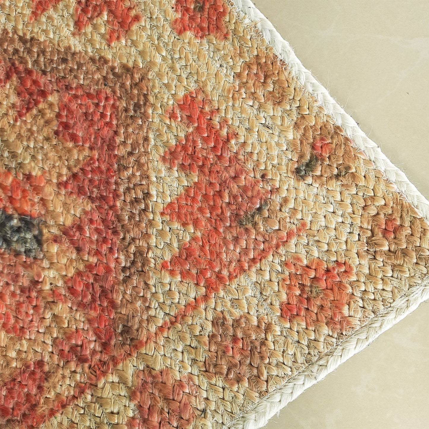 Avioni Kilim Design Inspired Natural Jute Rug with Cotton Backing | Multiple Sizes Available