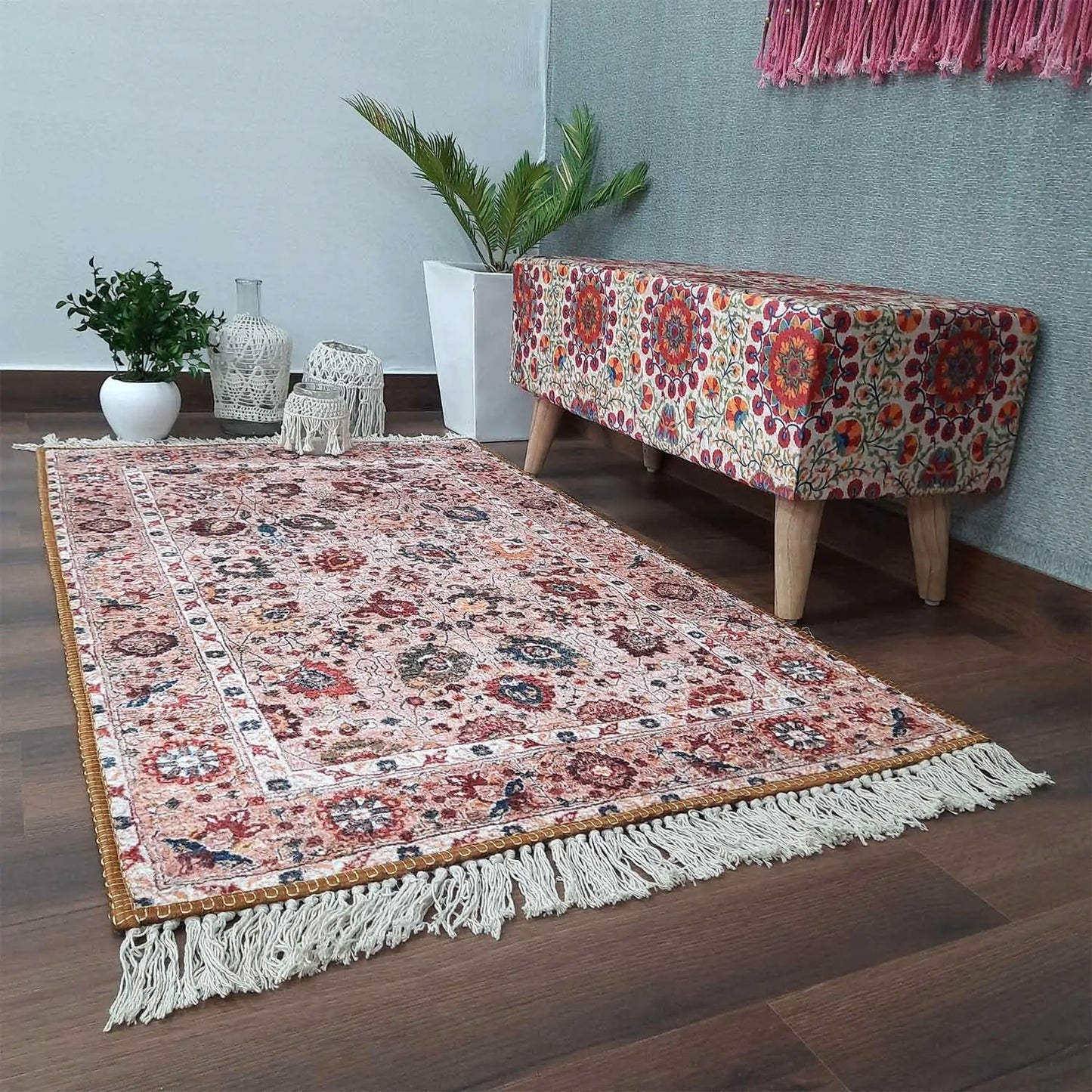Avioni Washable Luxury Carpets -Ethnic Collection- Trible Floral Design Multishade / Multiple Sizes