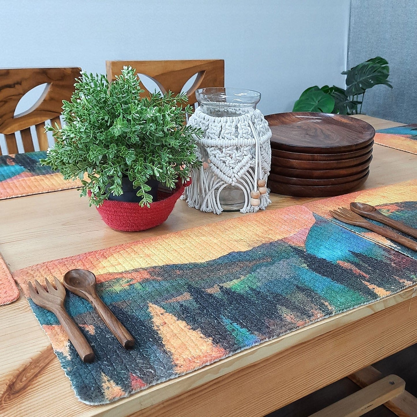 All Natural Cotton Braided Mats- “Natura Collection By Avioni”-Washable -Elegant And Exclusive-Sunset Design-Good for Gifting (29×44 cms)