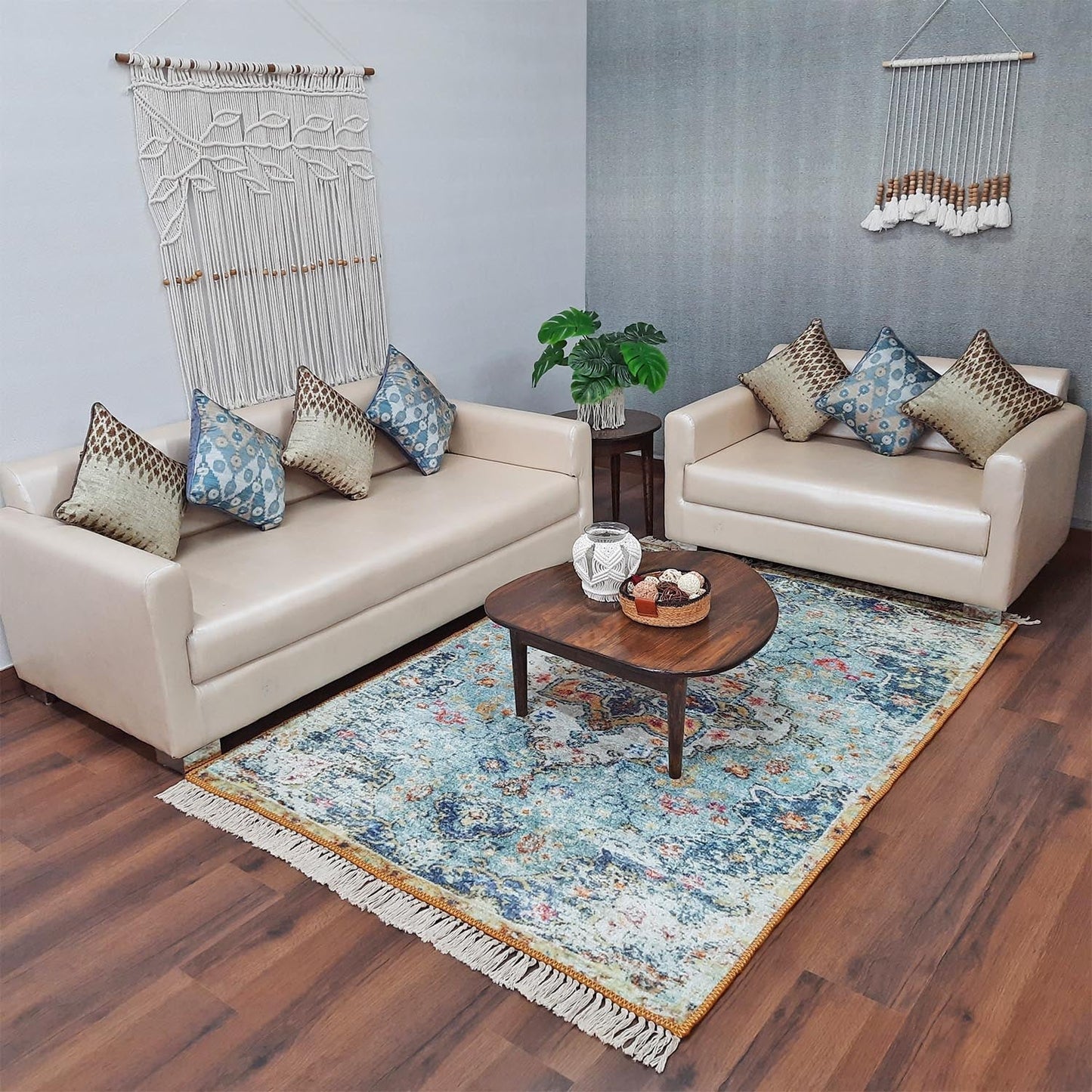 Avioni Faux Silk Carpet Distressed Persian Design – Living Room Rug – Loomkart