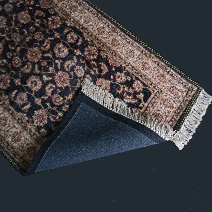 Silk Carpet Persian Design Collection Black – Living Room Rug – 90 cm x 150 cm (~3 Feet x 5 Feet) - Avioni