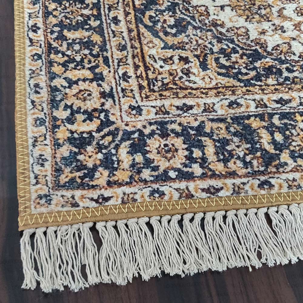 Silk Carpet Persian Design Collection Black And Beige – Living Room Rug -Avioni